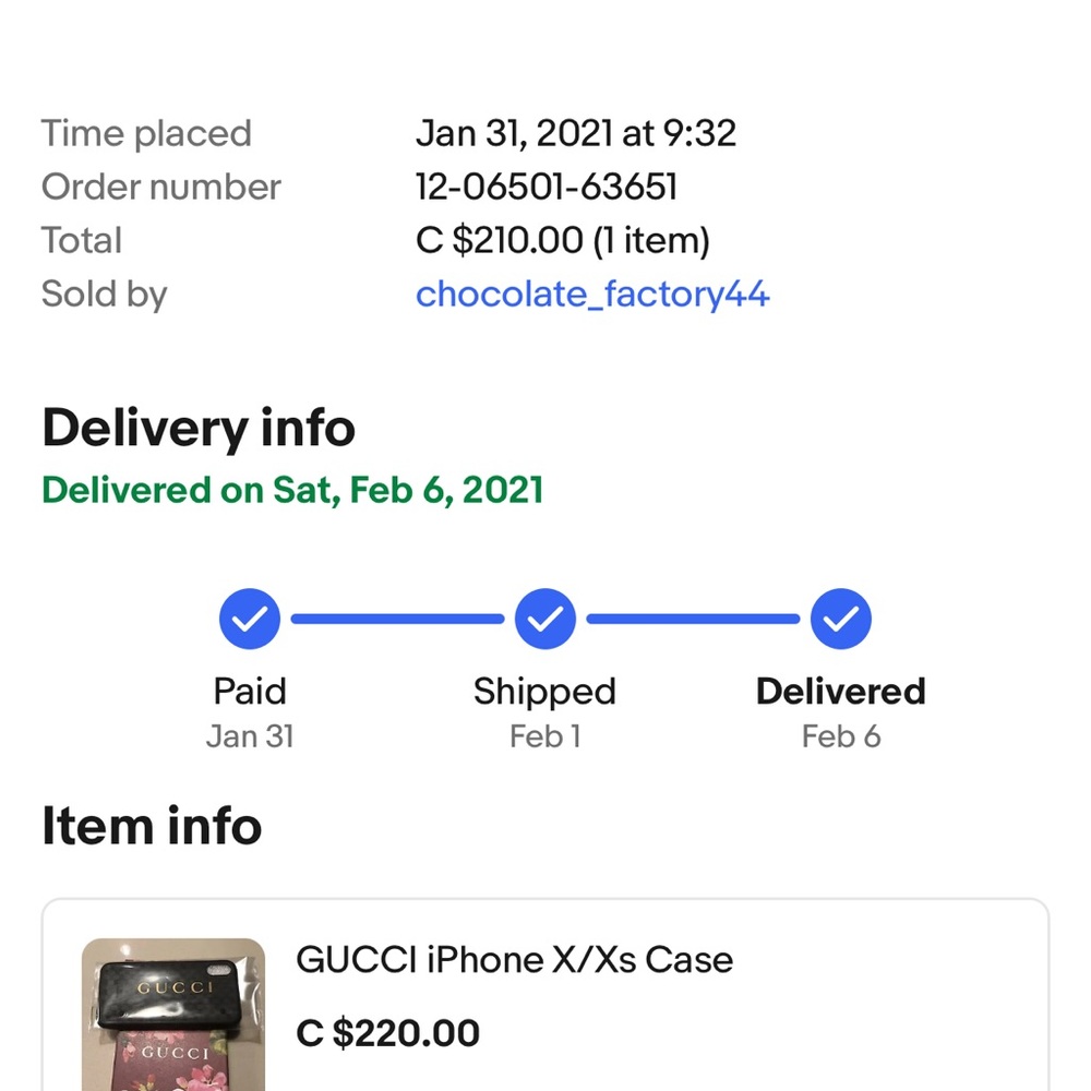 Genuine Gucci iPhone X case